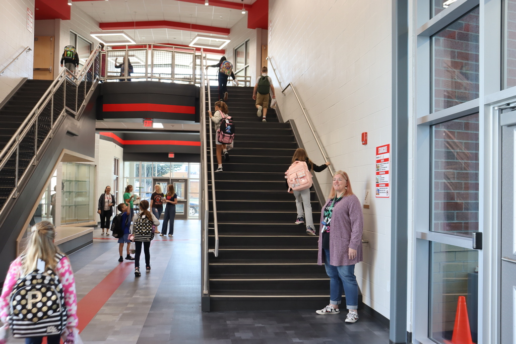 Kids in hallways and going up stairs