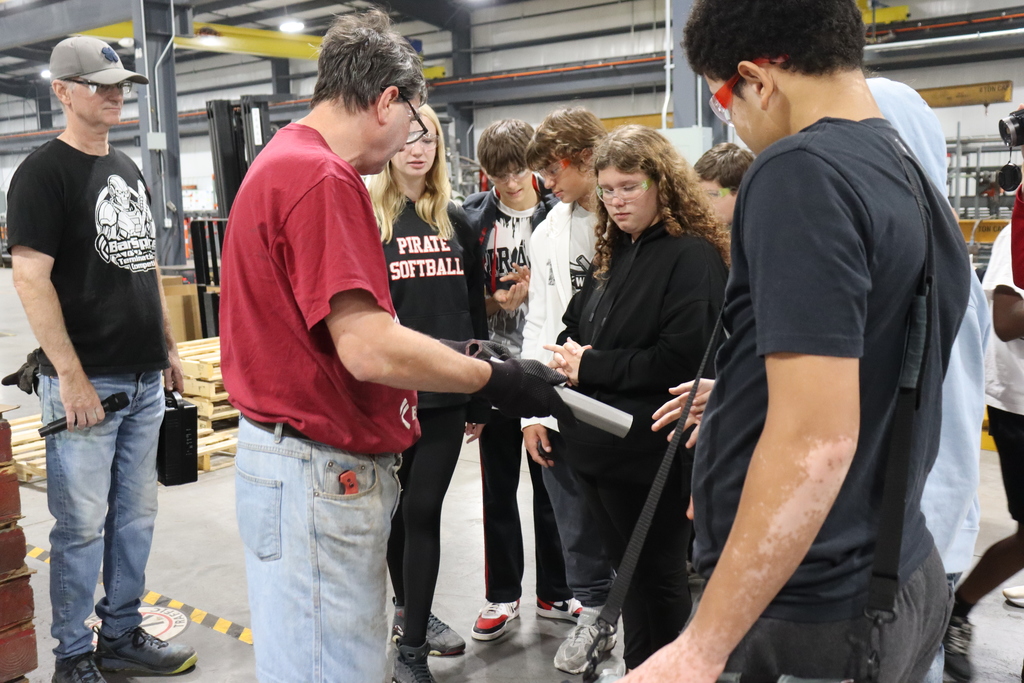Students touring a manufacturing facility