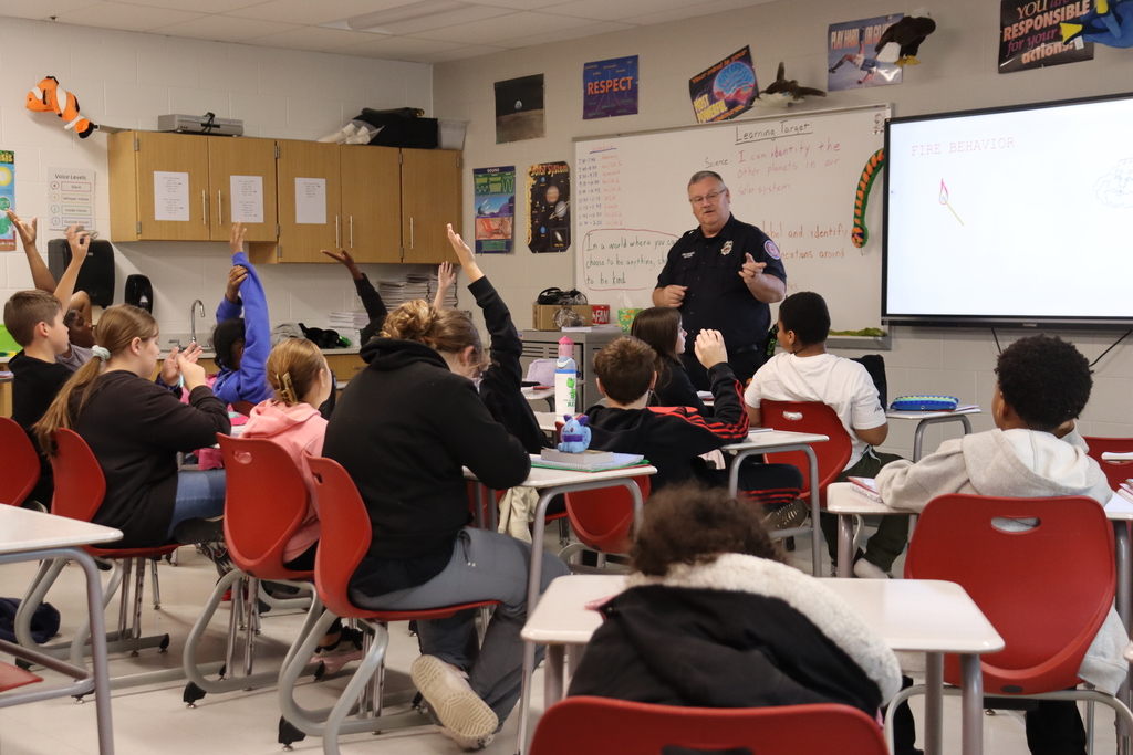 Fire Marshal Doug Hatcher speaking to students