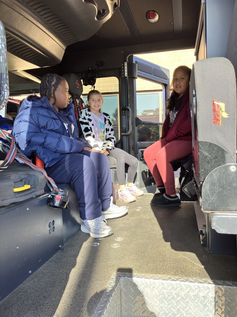 Students in back of an ambulance