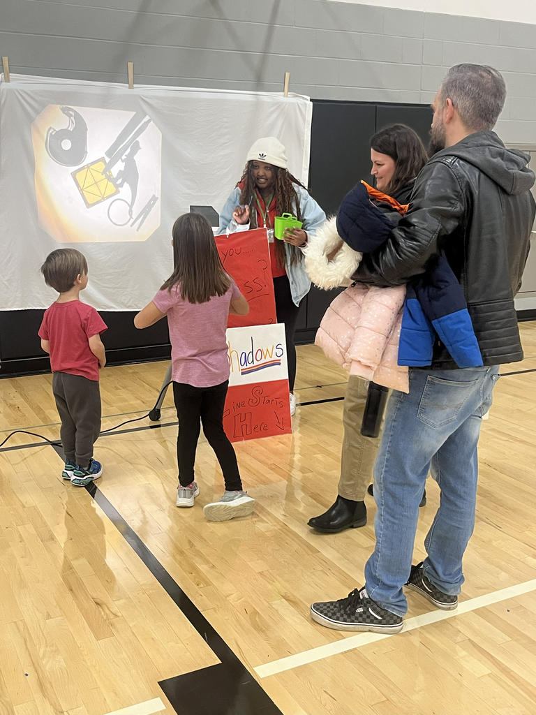 Parents and children at STEAM night