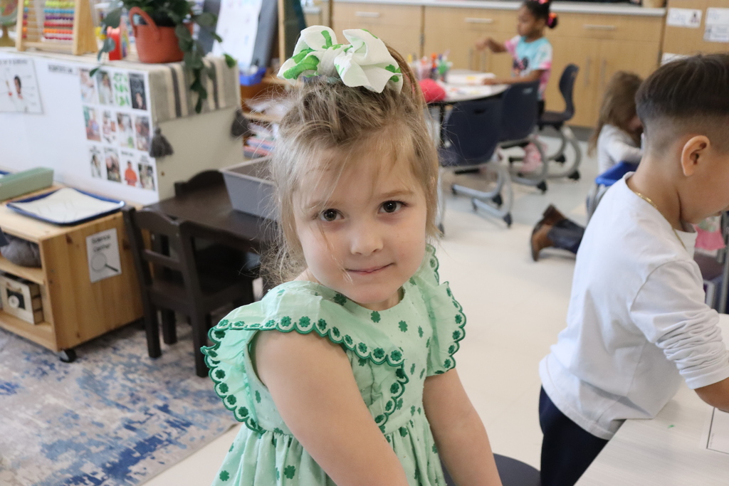 girl in a green dress