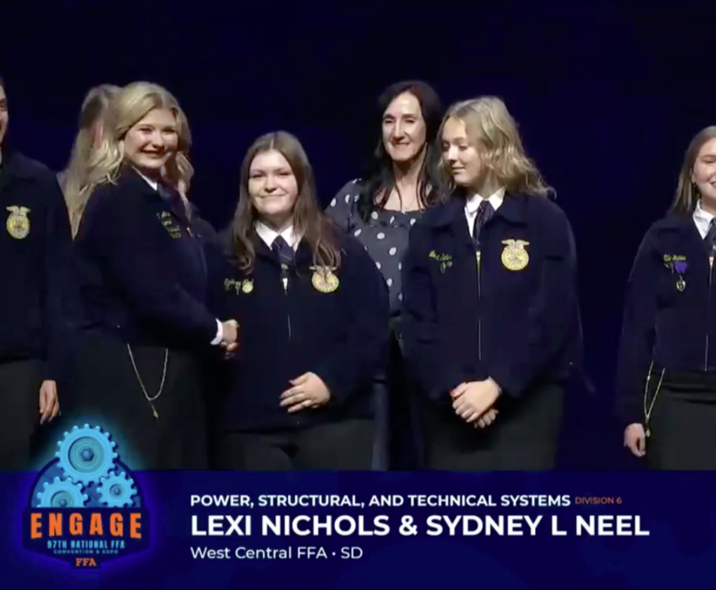 Students on stage