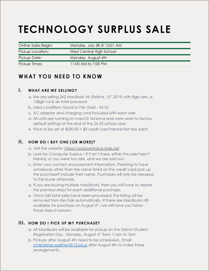 Technology Surplus Sale - 2025