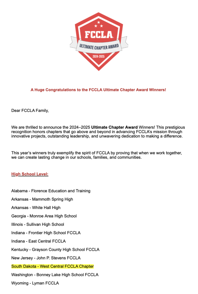 notification of award