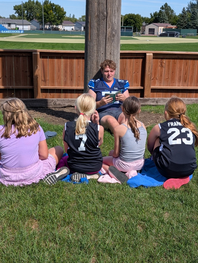 Students reading in grass.