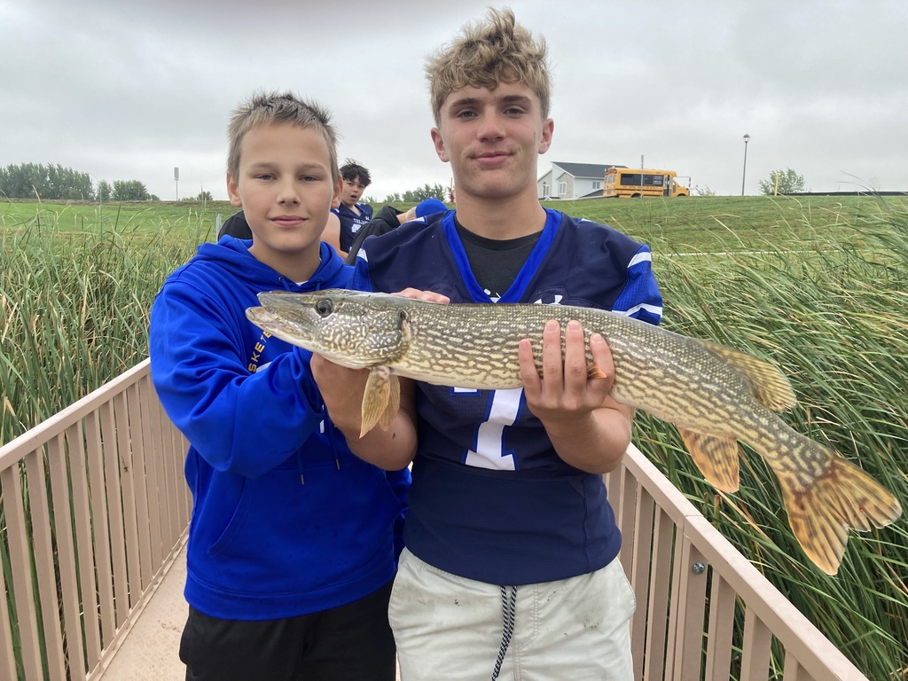 students fishing