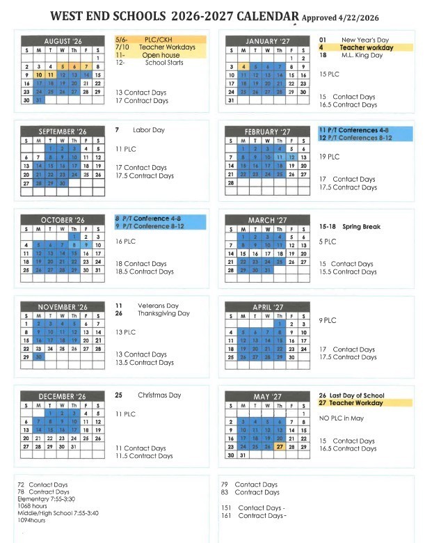 2026-2027 Calendar
