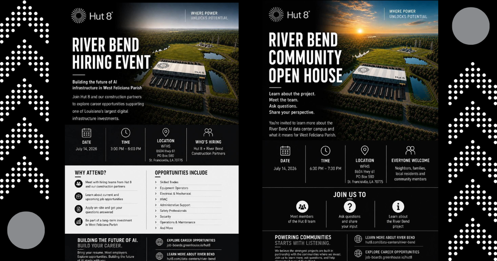 Upcoming River Bend Open House & Hiring Event Opportunities