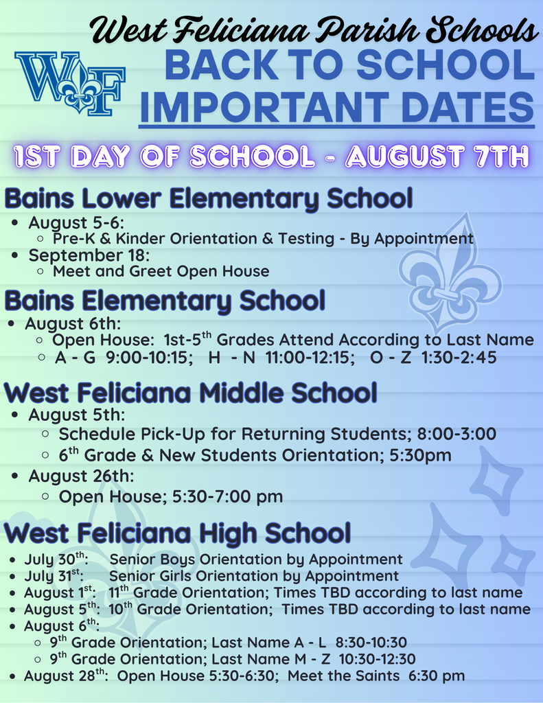 New Student Orientation on 8/5/25 @ 5:30 PM