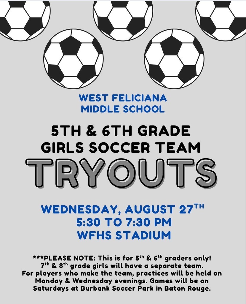 6th Grade Girls Soccer Tryouts 8/27