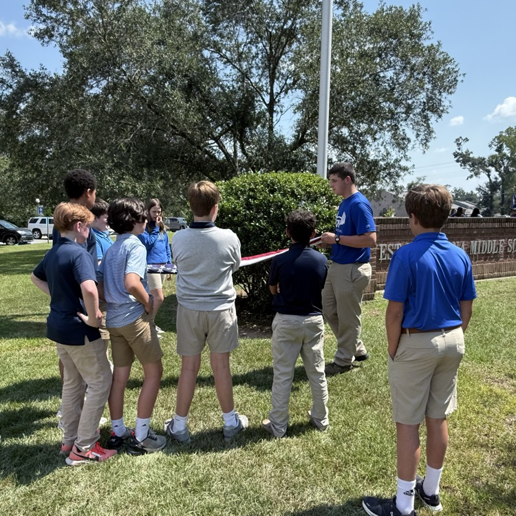 JROTC cadets with students. 