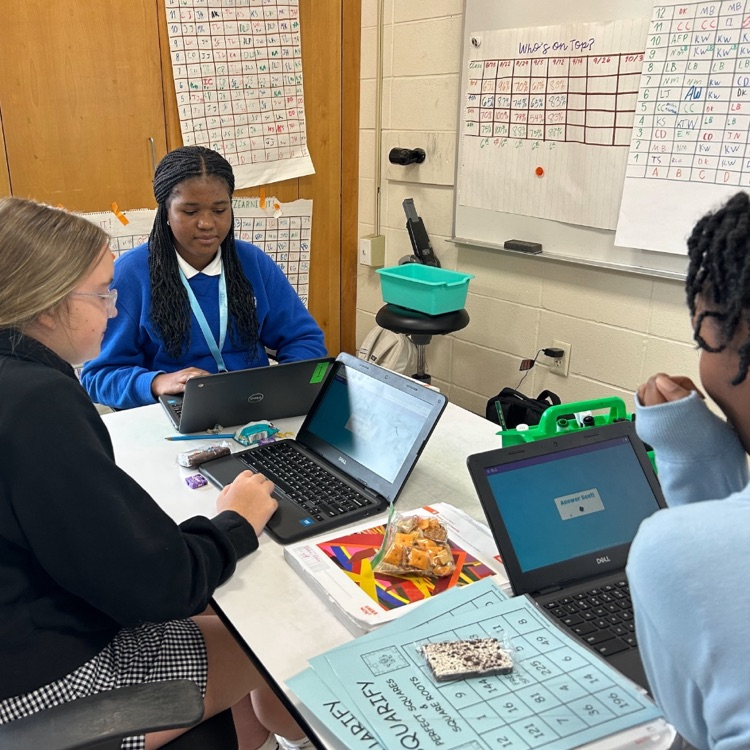 Students celebrate square day.