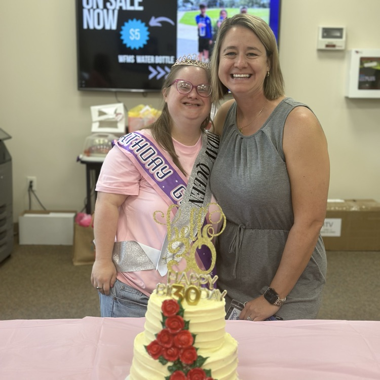 Staff celebrates with Mary Margaret