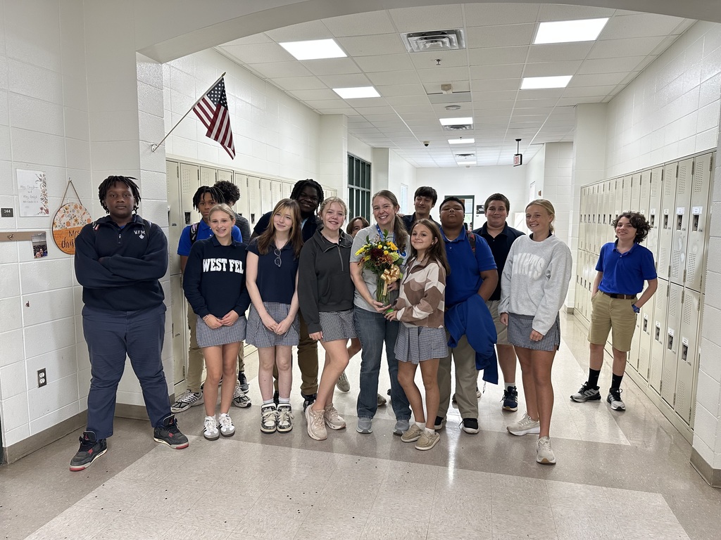 Ms. Christman with her students.