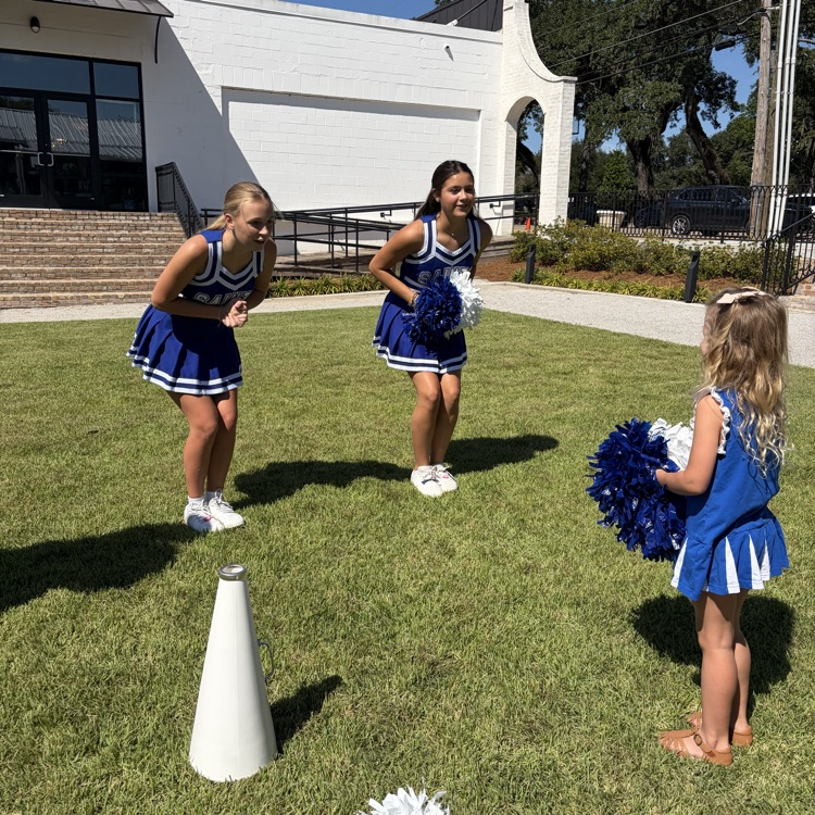 Cheerleaders attend a birthday party