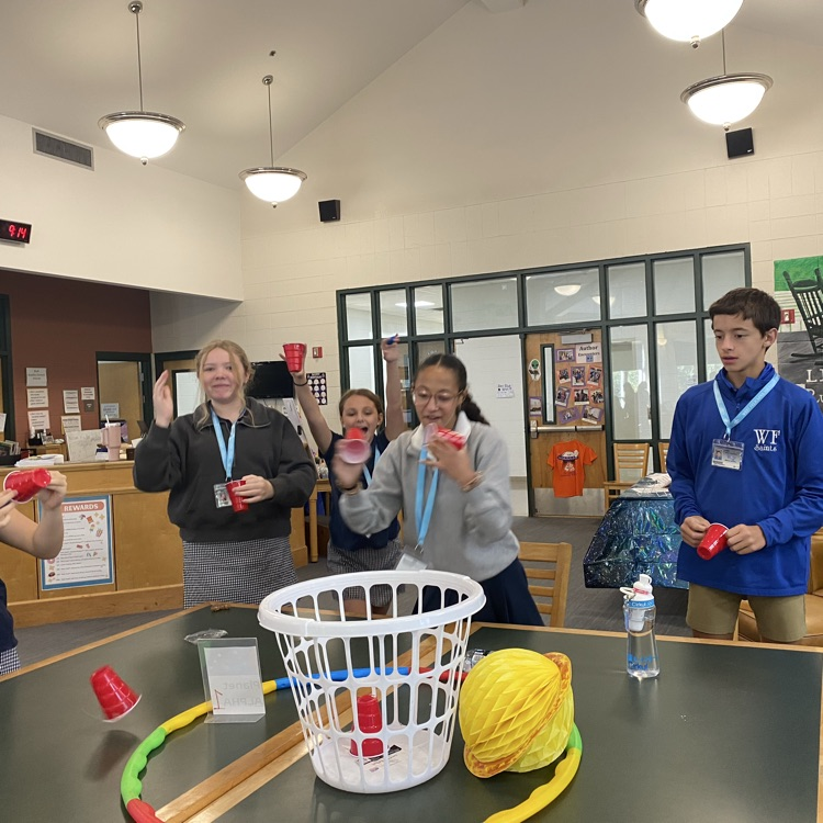Students enjoy games at library space party