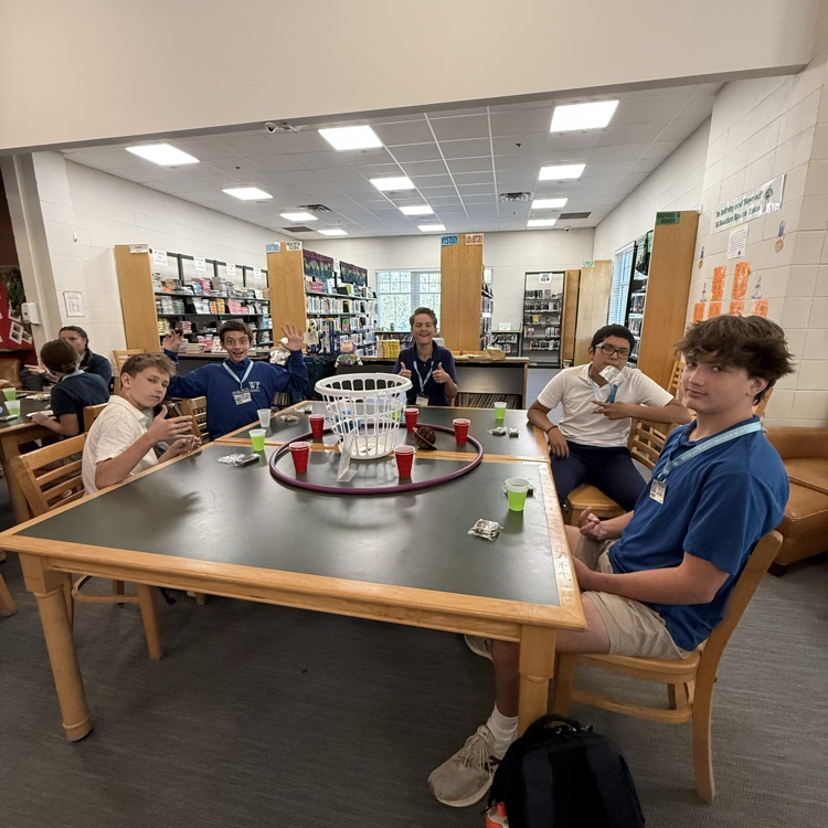 Students enjoy games at library space party