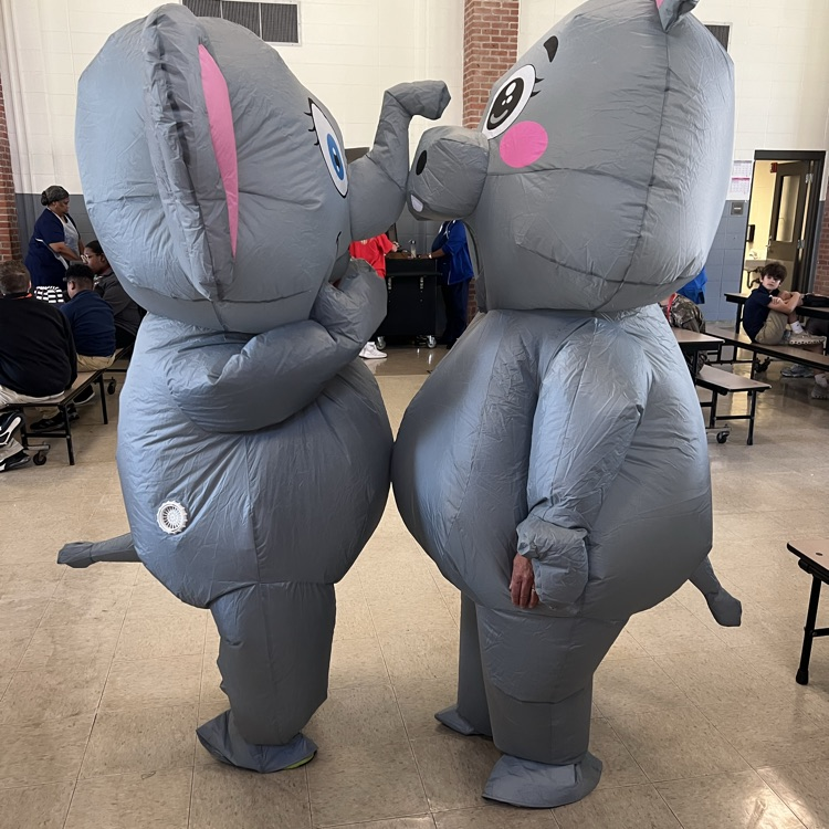 Elephant and hippopotamus visit 