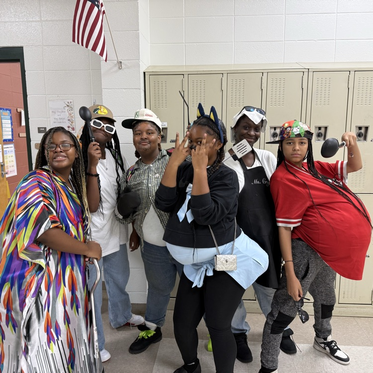 Students dressed for Halloween 
