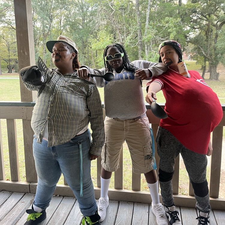 Students dressed for Halloween 