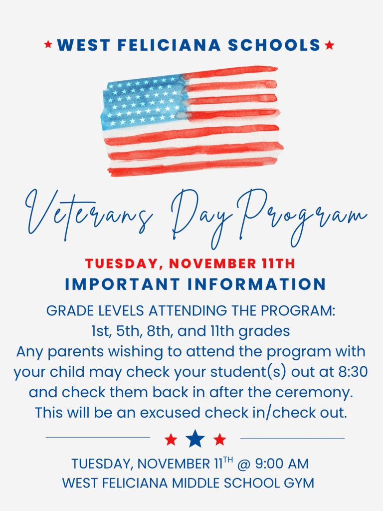Veterans Day Program November 11th