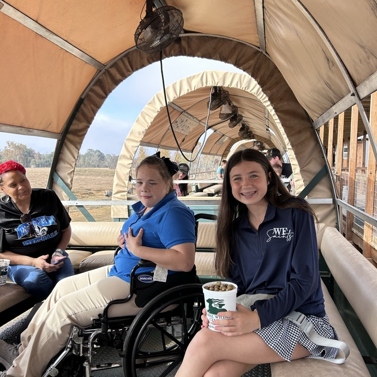 students pictured on caravan 