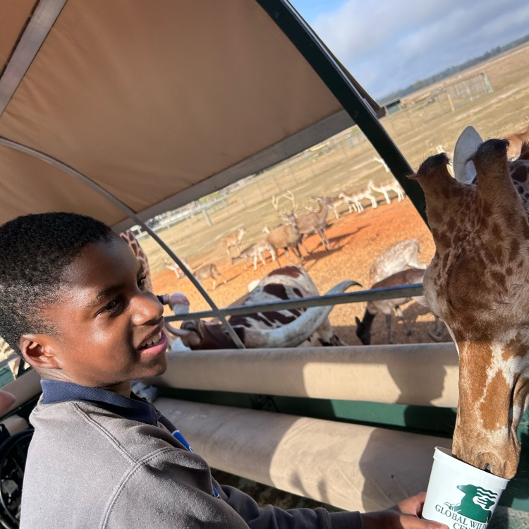 students pictured on caravan 