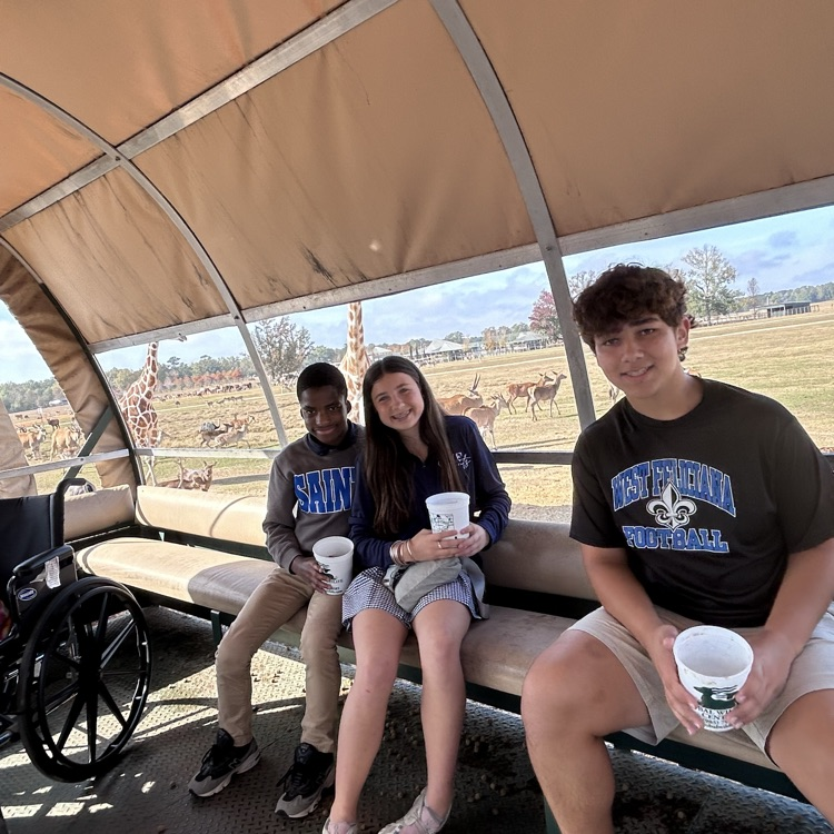 students pictured on caravan 