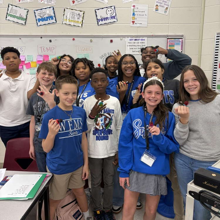 Students show off ring pops