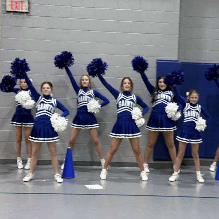cheerleaders perform at a basketball game