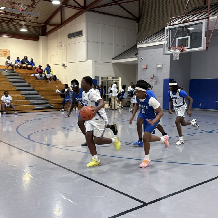 blue vs. white on the court 