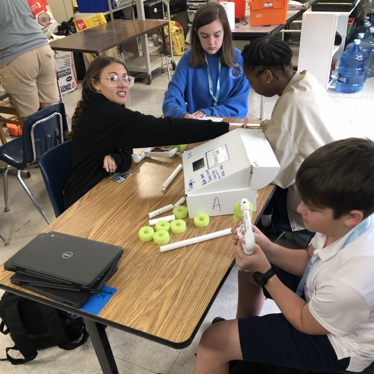 Students in Mr. Craig’s class work on underwater robots
