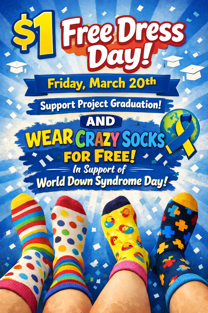 Free Dress & Silly Sock Day on March 20