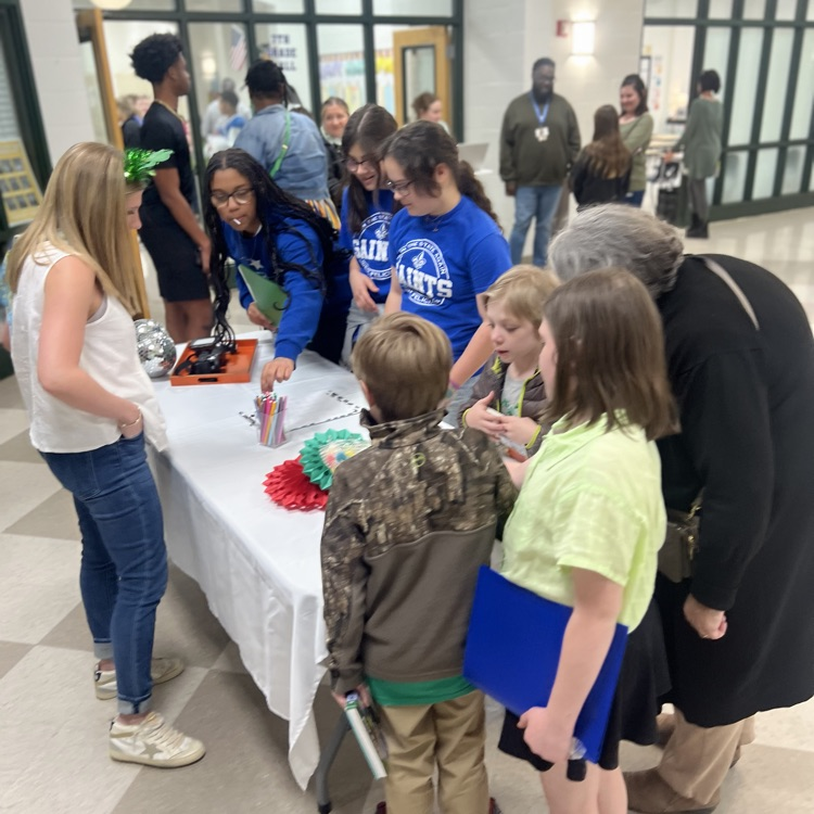 Students check out DigiCom station  