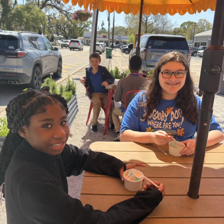 students enjoy an ice cream treat