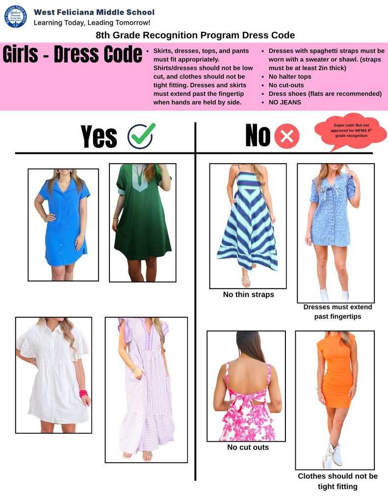 Girls Dress guidelines