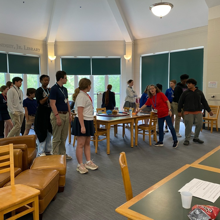 Club Read members playing a ga