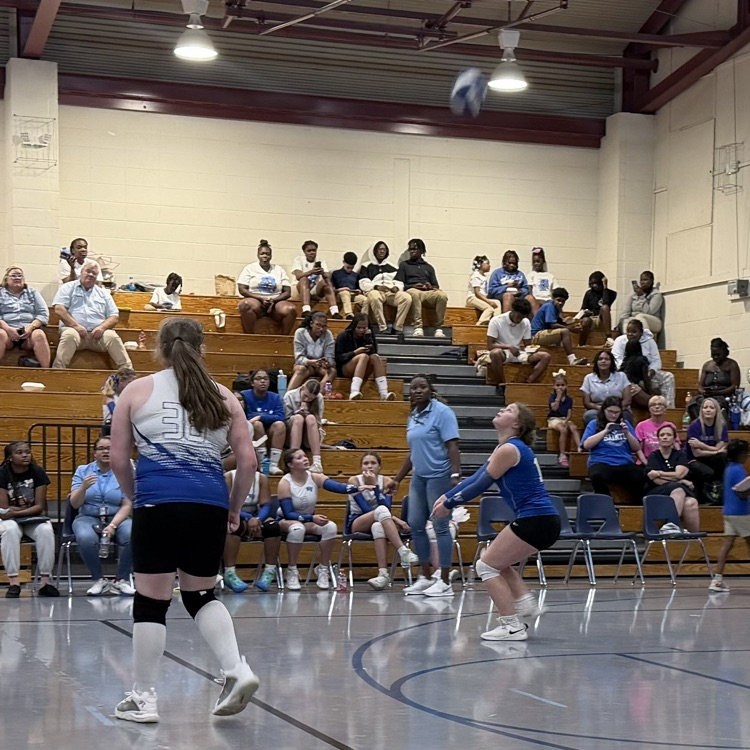 Athletes on volleyball court