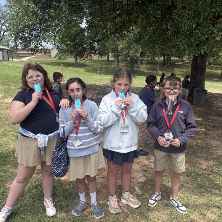 students enjoy a cool treat at recess