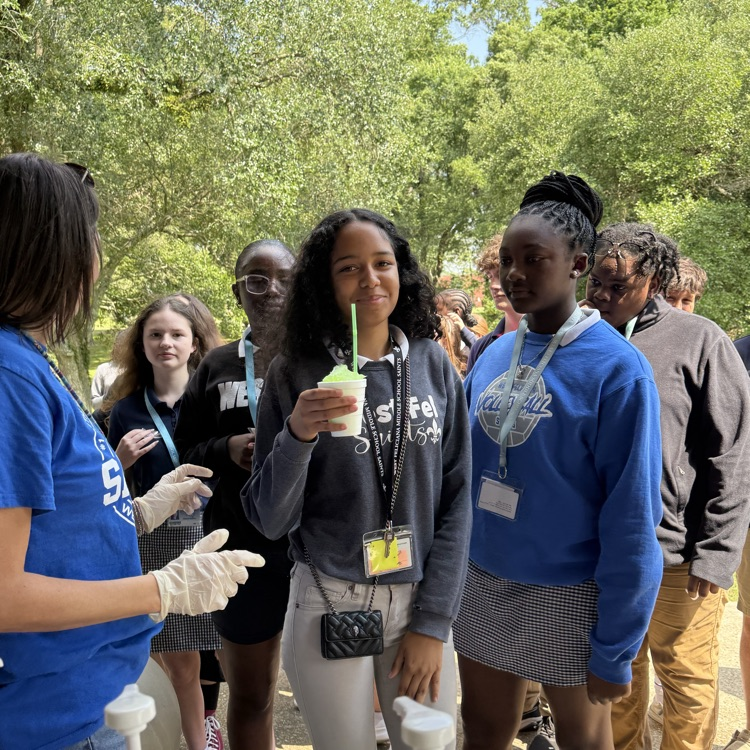 Student enjoys a snow cone for meeting goals