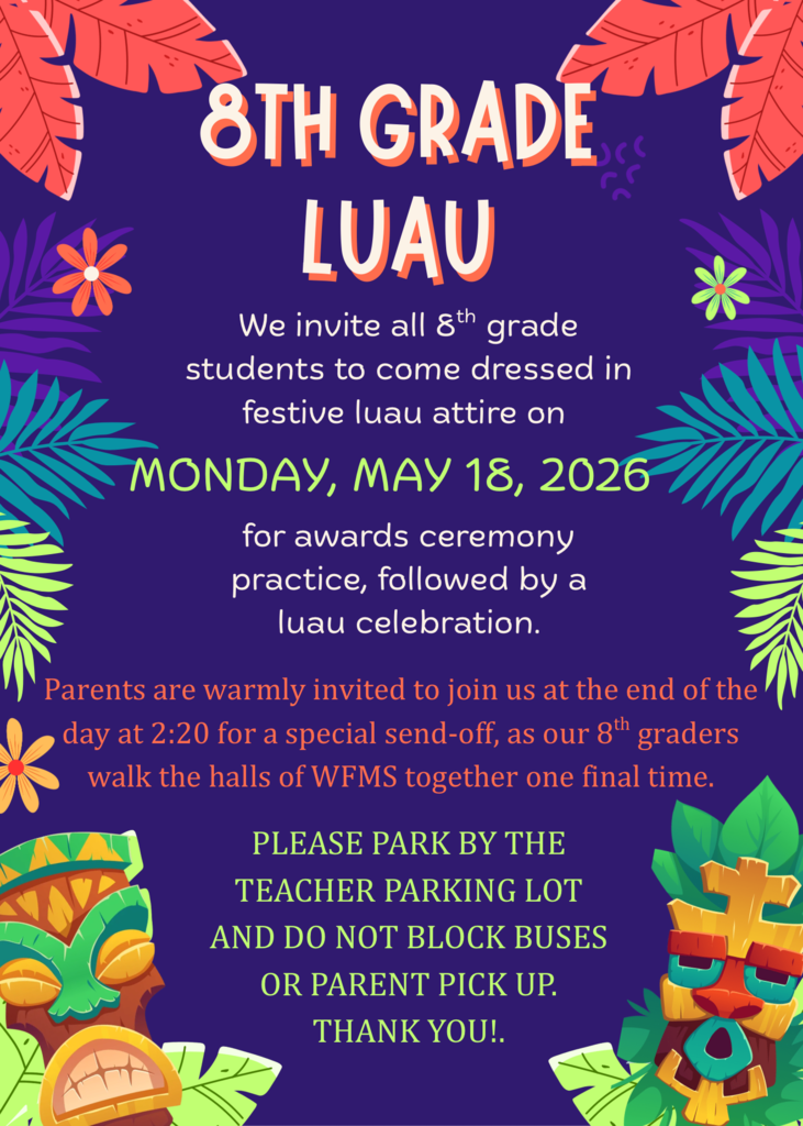 8th Grade Luau on May 18th