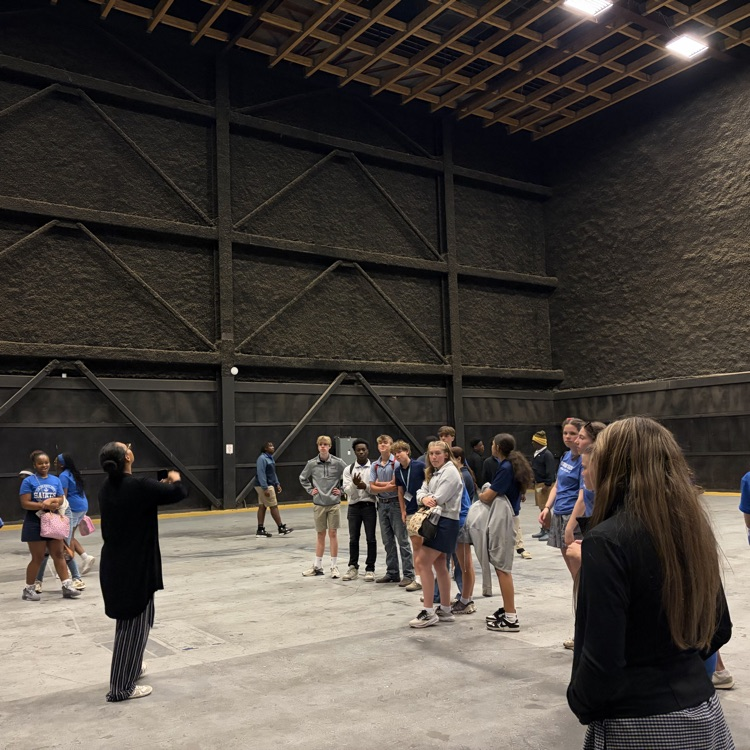 students pictured in a large movie studio
