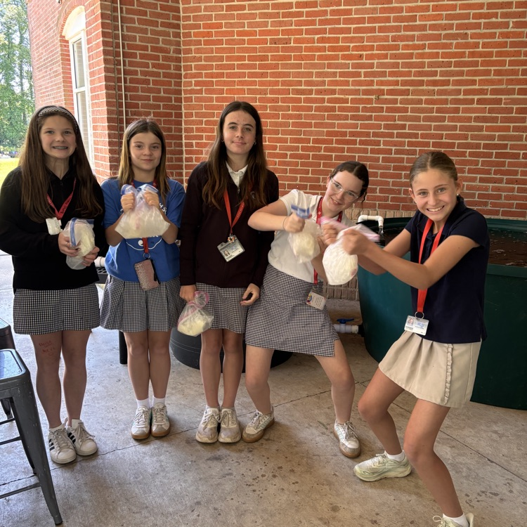 students make ice cream in science class