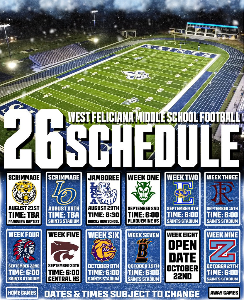 WFMS Football Schedule 2026