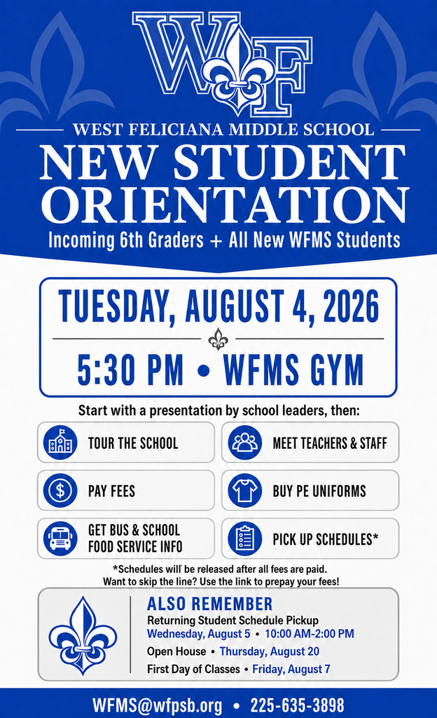 New Student Orientation is August 4th.