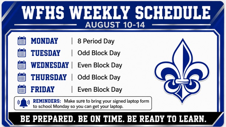 WFHS weekly schedule