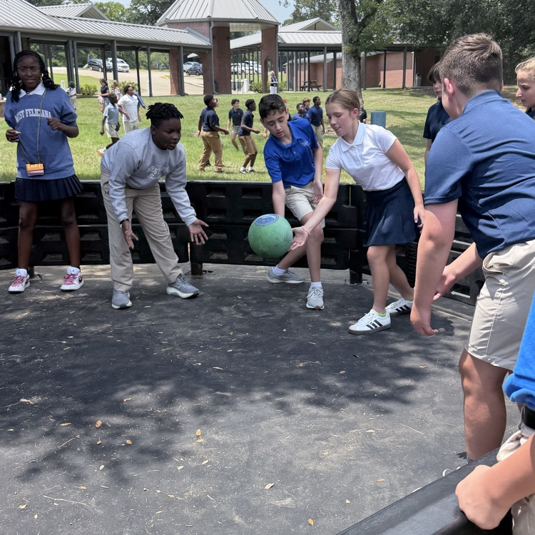 Students play gaga ball