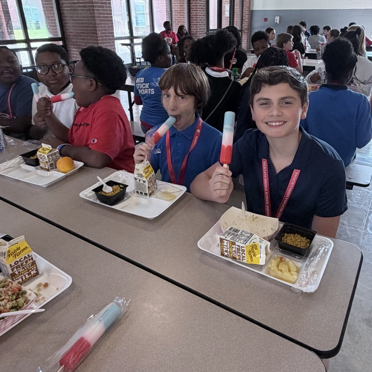 Students dress in red, white & blue and eat popsicles for Patriot Day