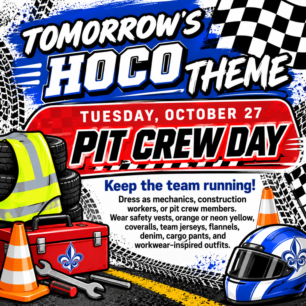Tuesday's theme is PIT CREW DAY. Dress as mechanics, contruction workers, or pit crew members. 